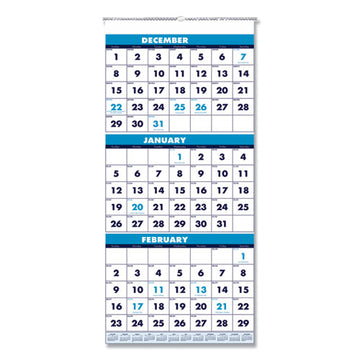 House of Doolittle™ Recycled Three-month Format Wall Calendar, Vertical Orientation, 12.25 X 26, White Sheets, 14-month (dec-jan): 2021-2023 freeshipping - TVN Wholesale